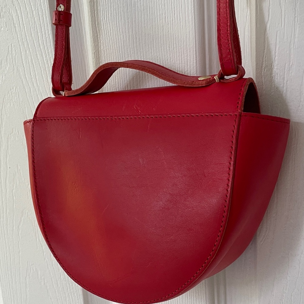 CLARE V ELODIE Tomato Red Bag - Picture 10 of 16